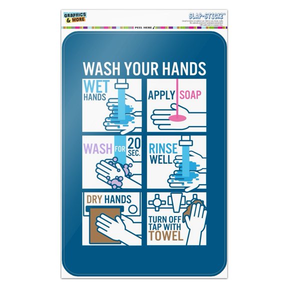 Wash Your Hands Instructions Home Business Office Sign