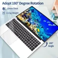 thumbnail image 7 of 17.3" Laptop Windonws 11 pro Ultra-Thin Laptop Office 2024 Celeron N5095 8GB DDR4 RAM 256GB SSD Fingerprint Backlit Keyboard Webcam Perfect for Travel Study and Work, 7 of 7