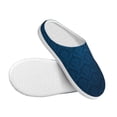 thumbnail image 3 of Lsque Dark Blue Pattern Womens Comfort Cotton on Scuff With Memory Foam and Anti-skid Sole Slipper-42/43, 3 of 7