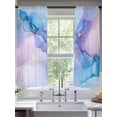 thumbnail image 2 of Purple Blue Marble Sheer Curtains 63 Inch Length 2 Panels Set for Living Room/Bedroom, Ink Painting Abstract Art Modern Semi Curtain Sheers Drapes Rod Pocket Curtains Window Treatment Set 52''x63''x2, 2 of 7