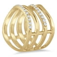thumbnail image 2 of SZUL Women's 3/8 Carat TW 4 Row Diamond Wave Ring in 10K Yellow Gold (I-J Color, I2-I3 Clarity), 2 of 3