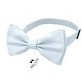 thumbnail image 2 of Men's Light Blue Bow Tie with Handkerchief Set Pre-Tied Style Formal Satin Classic Bowtie for Tuxedo Faux Silk, by Adam Young (Large, Pastel Blue), 2 of 5