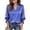 #01 Blue, variant on Women's Blouson Sleeve V-Neck Blouse, Ruched Cuff Button Top, Solid Casual Shirt for Work Vacation, Yellow 2XL