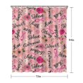thumbnail image 5 of Pink Breast Cancer and Pioneer Flower Shower Curtain 72"x84" ,Bathroom Decorative Shower Curtains Set with 12 Hooks,Modern Waterproof Washable Shower Curtain, 5 of 6