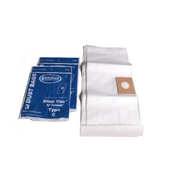 Shop Vac Type C, QAL80 Vacuum Cleaner All Around Floor Master Replacement Paper Bags 6PK