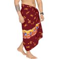 thumbnail image 3 of HAPPY BAY Men's Halloween Costumes Summer Sarong Wrap Pareo Caribbean Pirates Swim Trunks Swimwear Full Beach Wraps for Men One Size Skull Crossbones, Blood Red, 3 of 5