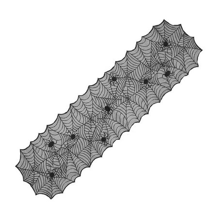 

MOMOJIA Spooky Black Lace Spiderweb Tablecloth for Halloween Festival Homes Decors