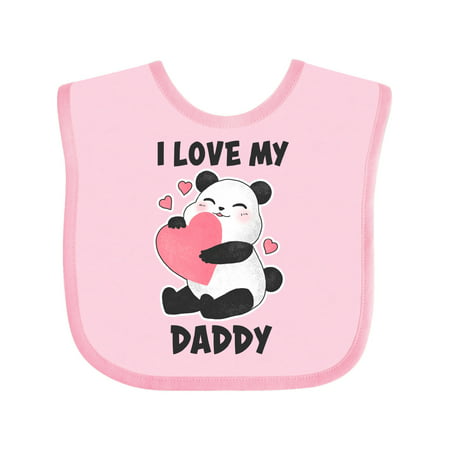 

Inktastic I Love My Daddy with Panda Illustration Gift Baby Boy or Baby Girl Bib