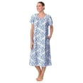 thumbnail image 2 of Aria Women's  100% Cotton Raglan Sleeve Smocked Neck Sleepwear 46" Gown, Sizes XS-5X, 2 of 5