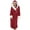 Wine, variant on Kaemgyyd Women Hooded Fleece Robe Cute Colorblock Long Sleeve Warm Plush Bathrobe for Women Winter Thick Sleepwear with Belt