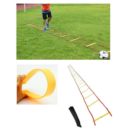 InnoLife Sport 32 feet 20 Yellow Rungs with Red Strap Agility Ladder Including Black Carry Case for Athletes Training Speed, Movement, Response, Coordination, Overall Balance and General