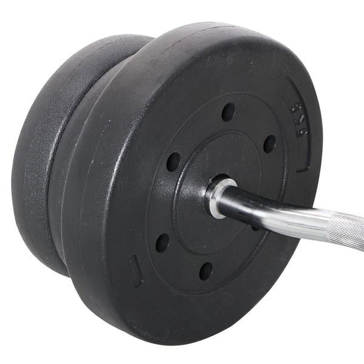 Renwick 55lb Barbell Dumbbell Weightlifting Set Black