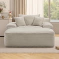 thumbnail image 3 of FFH Plush Chaise Lounge Chair Indoor, Boneless Sleeper Sofa Bed, No Assembly Required, White, 3 of 7