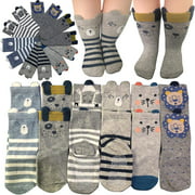 6 Pairs Cartoon Toddler Socks Boys Girls Anti-Slip Ankle Socks Baby Walkers Non-Skip Cute Animal Cotton Cozy Socks with Grip for 12-36 Months
