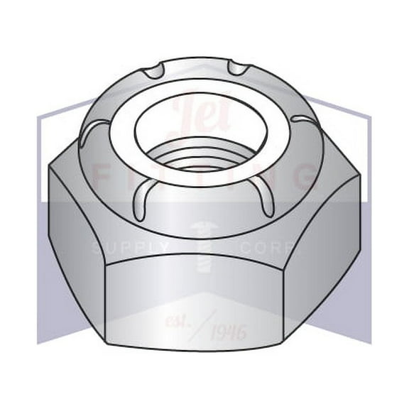 1-8 Nylon Insert Hex Lock Nut (Stop Nut) | Heavy Hex, Thin Height (NTU Series) | Steel | Zinc Plated (Quantity: 15)