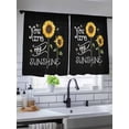 thumbnail image 5 of Sheer Curtains 54 Inch Length, Sunflowers Semi Sheer Curtains Light Filtering Window Treatment, Modern Bee You Are My Sunshine Black Privacy Voile Drapes for Living Room Bedroom 52x54 Inch, 5 of 7