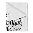 thumbnail image 2 of Im Mermaid Soft Flannel Fleece Throw Blanket, Being Cool with Who You Are Happy Advocate Self Esteem Promoting Expression, Cozy Plush for Indoor and Outdoor Use, 60" x 80", Black White, by Ambesonne, 2 of 5