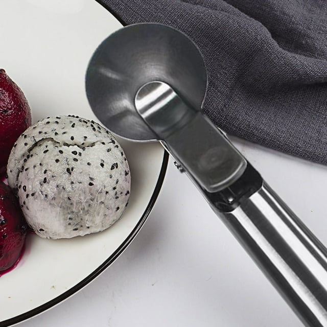 Blekii Household Multifunctional Ice Spoon, Versatile Spoon for Ice/Fruit, Kitchen Utensil,Multifunctional Ice Cream Scoop Black