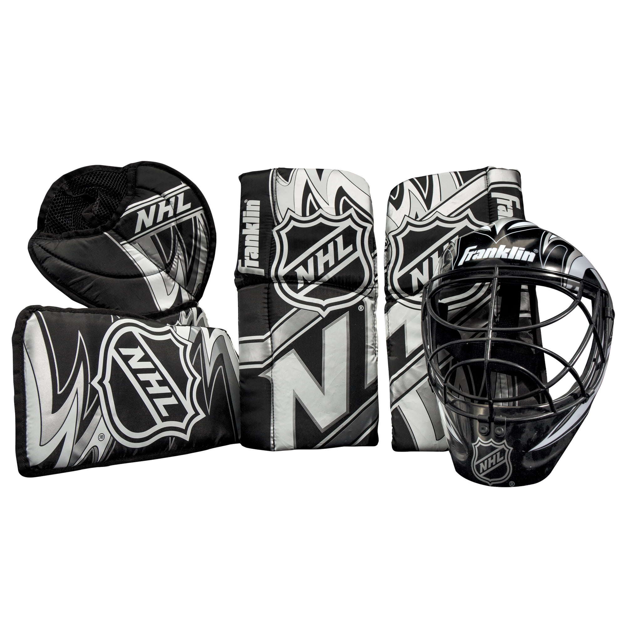 Franklin Sports Mini Hockey Goalie Pads - Youth Knee and Mini Hockey Goalie Gear and Equipment - Mini Hockey Goalie Set