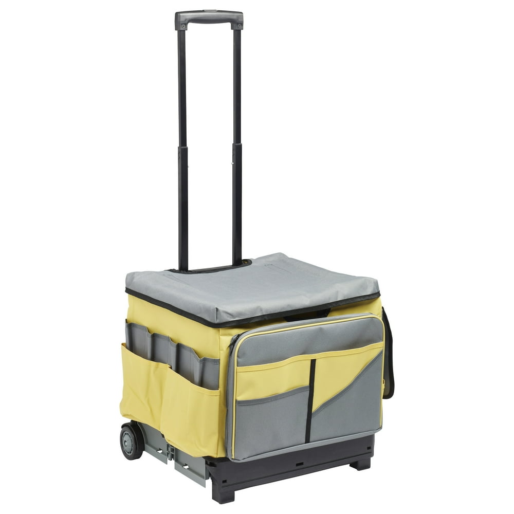 Universal Rolling Cart and Organizer Bag Yellow