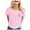 Pink, variant on Womens Summer Tops Fashion Solid Breast Cancer Awareness Print Round Neck Short Sleeve Womens Golf Shirt,White,S