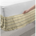 thumbnail image 2 of Aztec Bed Skirt, Horizontally Designed Print of Oriental Shapes, Elastic Bedskirt Dust Ruffle Wrap Around for Bedding Decor, 4 Sizes, Beige Mustard, by Ambesonne, 2 of 2
