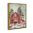 thumbnail image 3 of Stupell Industries Americana Barn Holiday Snow Scene Graphic Art Metallic Gold Floating Framed Canvas Print Wall Art, Design by Laura Konyndyk, 3 of 6