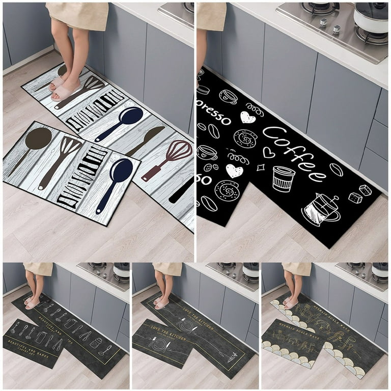 QIFEI Anti-Oil Kitchen Mat, Waterproof Non-Slip Kitchen Mats and