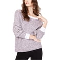 thumbnail image 1 of I.N.C Chandail-Over Marbré pour Femmes, Rose, Grand, 1 of 1