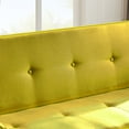 thumbnail image 5 of Leumius Futon Sofa Bed Convertible Couch Bed with Armrests Modern Living Room Linen Sofa Bed,Yellow, 5 of 7