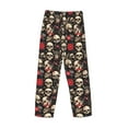 thumbnail image 3 of Lsque rock record Skull Print Men's Pajama Pants, Lounge Pant - Comfortable Home Wear,Elastic Waistband, Stylish Design-Small, 3 of 9