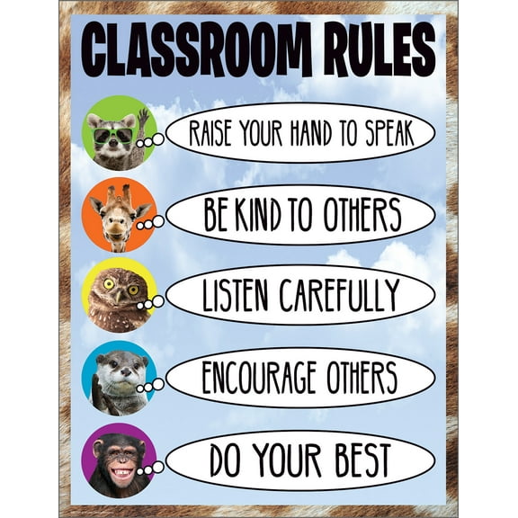 Go Wild Animals Classroom Rules Chart 17x22 [TCR7389]