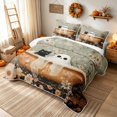 thumbnail image 3 of Erosebridal Cute Ghost Quilt Full, Boho Floral Black Cat Full Bedspread Sets for Boys Girls, Beige White Orange Green, 3-Piece 1 Coverlet and 2 Pillowcases, 3 of 7