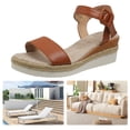 thumbnail image 1 of Plataforma Sandalias Informales Espadrille Mujeres Correa Tobillo Los Pies Abiertos para La Playa Verano, 1 of 8