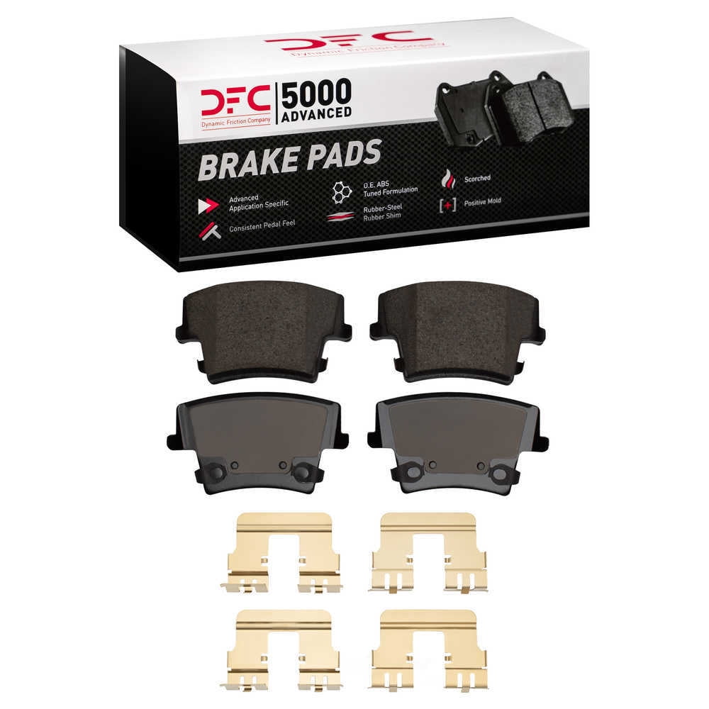Dynamic Friction Company 1551-1057-01 DFC 5000 Advanced Brake Pads - Ceramic and Hardware Kit - OE