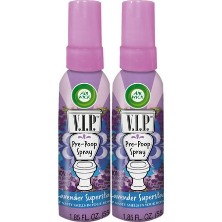 Air Wick VIP Pre-Poop Spray, Lavender Superstar, 2x1.85oz