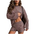 thumbnail image 6 of JFOPQVSM Two Piece Sets for Women Summer Sets 2026 Striped Shirts and Shorts Set Oversized Matching Outfit, 6 of 7
