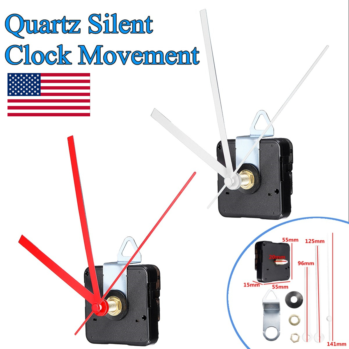 Details about   Quartz Clock Movement Mechanism Repair DIY Tool Kit Black+Red Hand FREE SHIPPING 