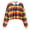 Orange, variant on Striped Crop Tops Women Teens Colorful Button Collar Long Sleeve Loose Pullover Sweatshirt Tee Shirt Sports Casual (Medium, Purple 01)