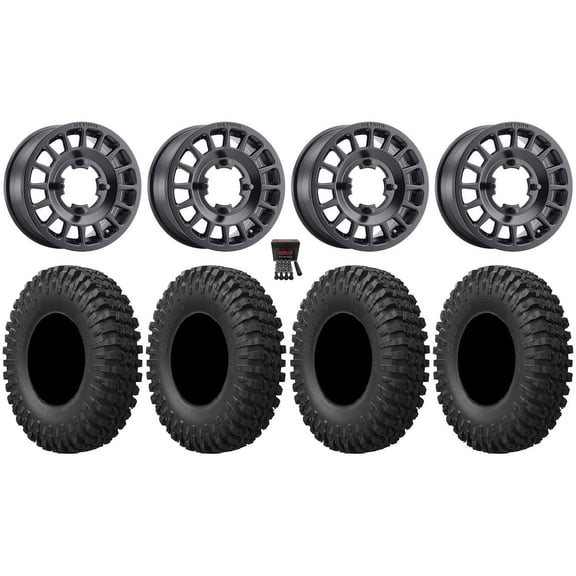 Method 407 15" Wheels Black 35" MotoCrusher Tires Can-Am Commander Maverick Renegade Outlander Defender