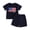 Blue, variant on Loicainy Toddler Baby Boy 4th of July Outfit 6 12 18 24 Months 2T 3T 4T Fashionable Short Sleeve Flag Embroidery Tops with Shorts 2Pcs Summer Independence Day Clothes Set