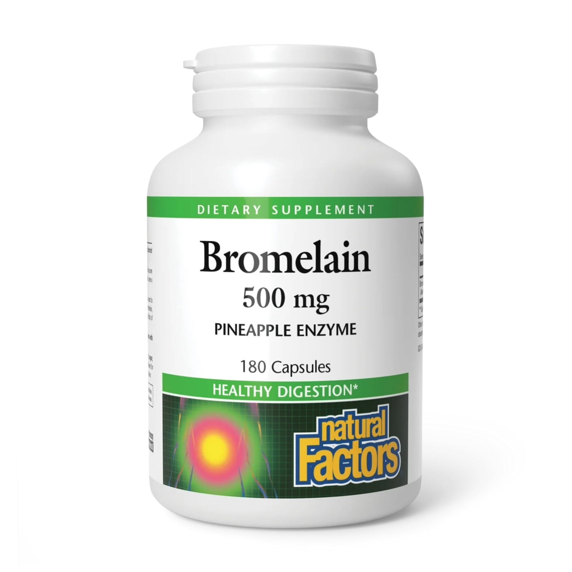 Natural Factors Bromelain 500 mg, Enzyme Support for a Healthy Digestive System, 180 Capsules