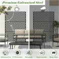 thumbnail image 6 of Domi Metal Privacy Screen, Outdoor Patio Screen Panels Decorative Fences Indoor Room Space Divider Stand Freestanding Privacy Screen for Patio, Garden, Balcony, Black (Semicircular), 6 of 8