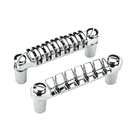 Tune-O- Electric Guitar Bridge  Guitar Stop Bar Tailpiece with Anchors and Studs for LP Guitars Chrome