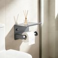 thumbnail image 4 of Stainless Steel Wall Mounted Toilet Paper Holder with Storage Shelf - Rust-Resistant Bathroom Organizer for Residential and Commercial Restrooms Gray, 4 of 6