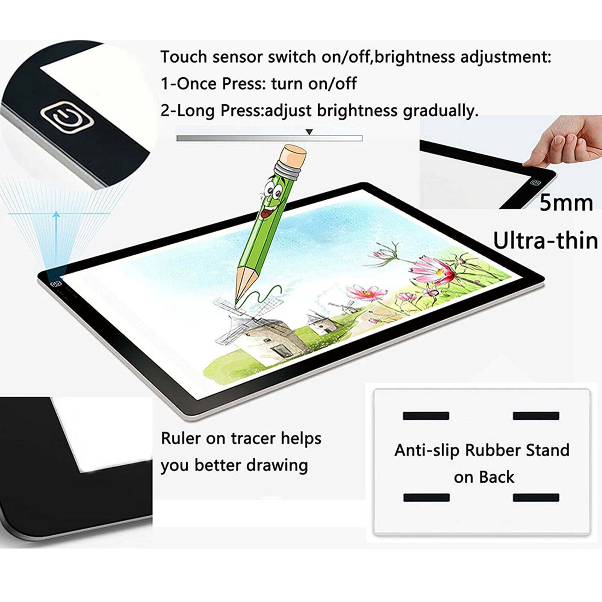 YouLoveIt Light Board A4 LED Drawing Board Light Table Light Up Drawing Painting Boards Kids Acrylic Copy Drawing Board Tracing Tableo for Artists Designing, Animation, Sketching