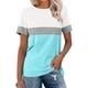 thumbnail image 2 of Tops Cortos para las Mujeres Casual Moda Rayas Impreso Cuello Redondo, Camiseta de Manga Corta para el Uso Diario, Fiesta Y Cómodo, 2 of 7