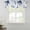 Blue, variant on Pink Floral Art Tie Up Valance Curtains for Windows, Kitchen Curtains Window Treatments, Watercolor Botanical Spring Flowers Short Window Shades Valances for Bedroom Bathroom Cafe 42"x18"