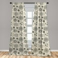 thumbnail image 5 of Ambesonne Dahlia Curtains, Vintage Garden Design, Pair of 28"x63", Beige Dark Green, 5 of 5