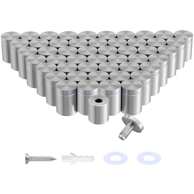 Paquete de 50 tornillos Standoff de acero inoxidable para letreros acrílicos